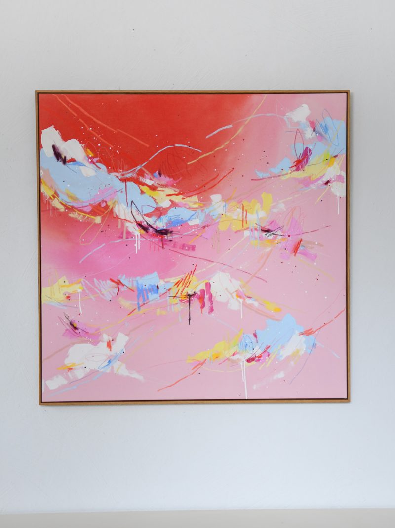 walking on a dream - red pink | 100x100cm